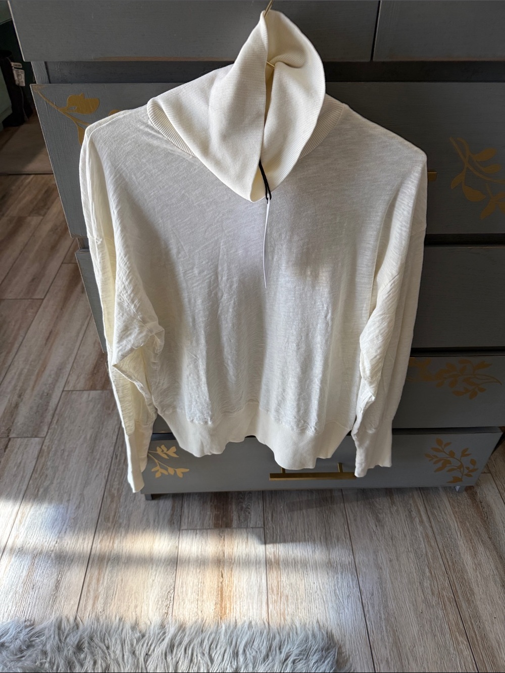 bobi Cream Lightweight Turtleneck Sweater